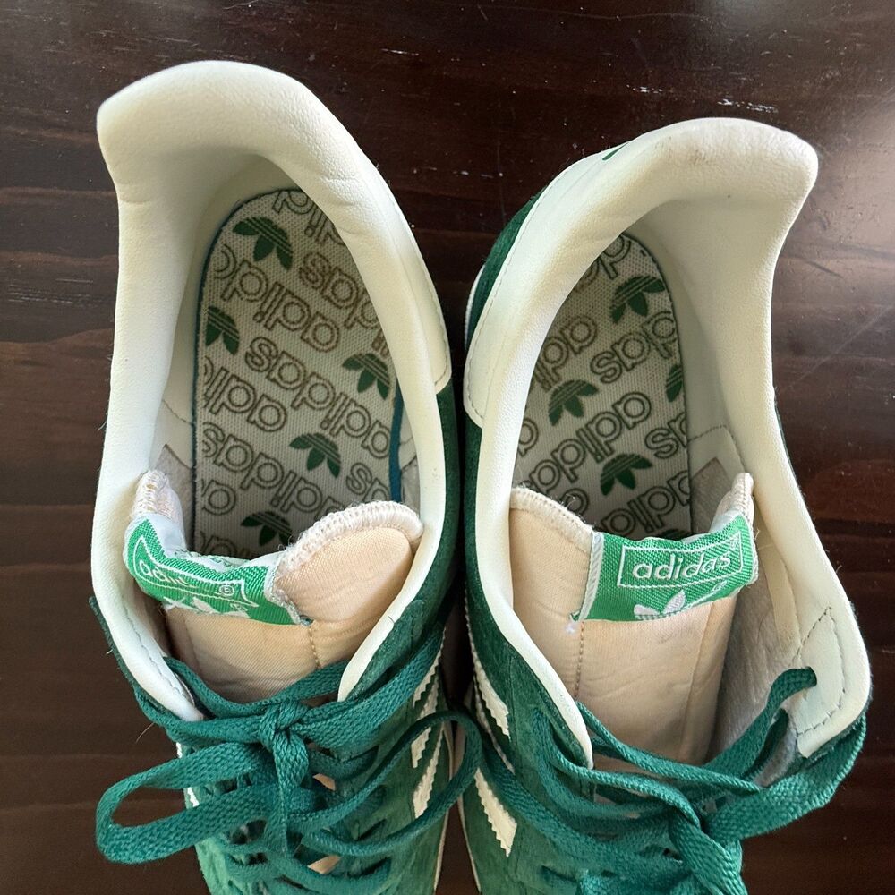 Size 10.5 - Adidas Gazelle GY7338 Sneaker Men's Dark Green Suede Lifestyle Shoes - Picture 10 of 13